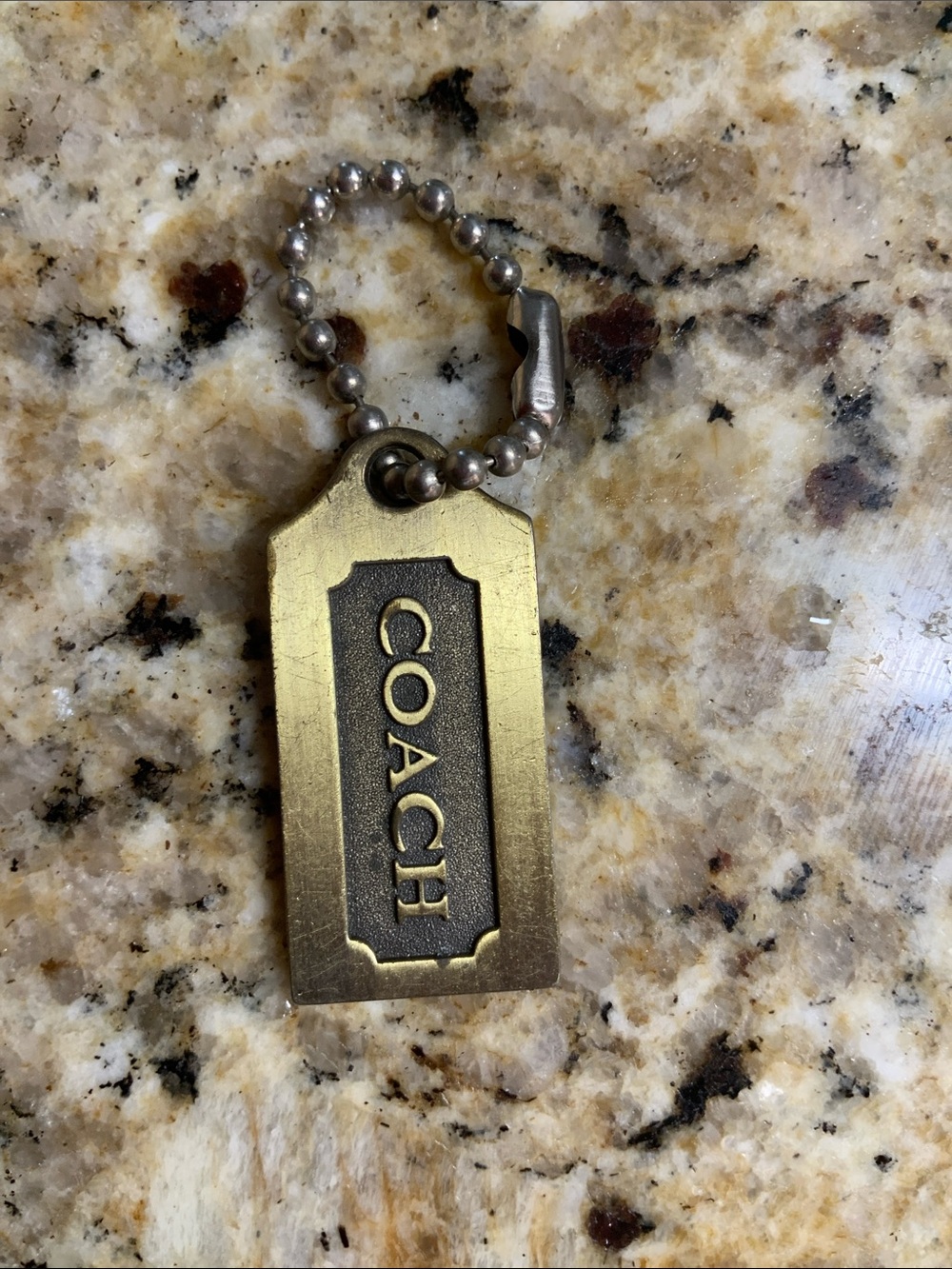 Vtg COACH METAL BAG TAG CHARM FOB KEY CHAIN HANG TAG